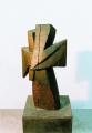 Crux I. (Szárnyas), 1987, pácolt tölgyfa, m: 60 cm