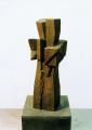 Crux II.(Kopjafás), 1987, pácolt tölgyfa, m: 66 cm