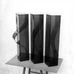 Sorozat I-III., 1978, fa, plexi, (3x) 25x25x60 cm (megsemmisült)