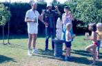 Szoboravatás, Twello, Hollandia, 1985 (balról Ritter Kálmán,  M. G., Ritterné Matyófalvi Judit)